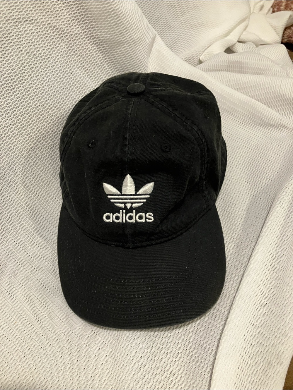 adidas Black Cap with White Trefoil Logo